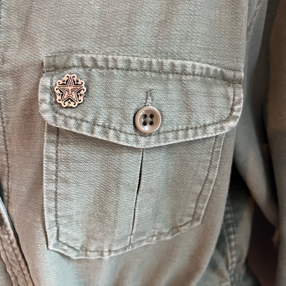 Obey Propaganda Utility Shirt Jacket Olive Green Button Front Military Style - Picture 3 of 14